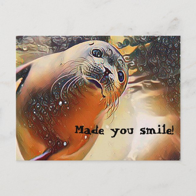 Niedliches Siegel Wildlife Pop Postkarte (Vorderseite)