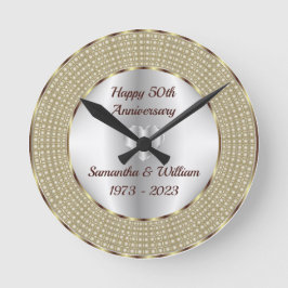 Niedliches Silber- und Goldjubiläum Runde Wanduhr