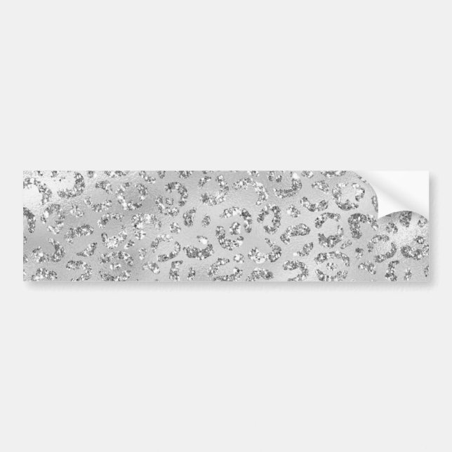 Niedliches Silbergeflecht Leopard-Skin Druckmuster Autoaufkleber (Vorne)