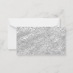 Niedliches Silbergeflecht Leopard-Skin Druckmuster Mitteilungskarte
