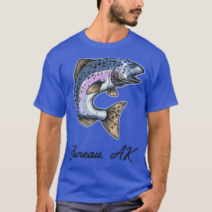 Niedliches Silvers Coho Lachs Angeln Kunst Juneau  T-Shirt