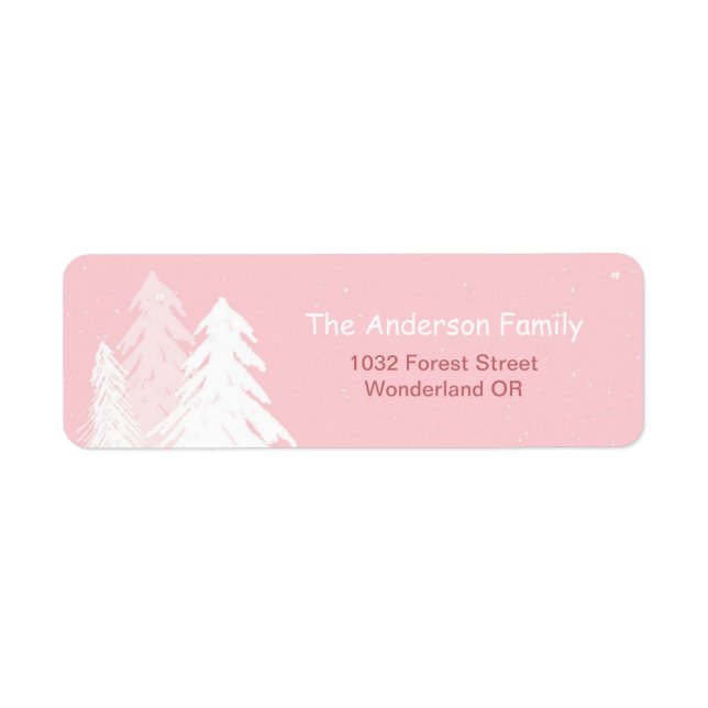 Niedliches Simple Pink Winter Onederland-Adresseti (Vorne)