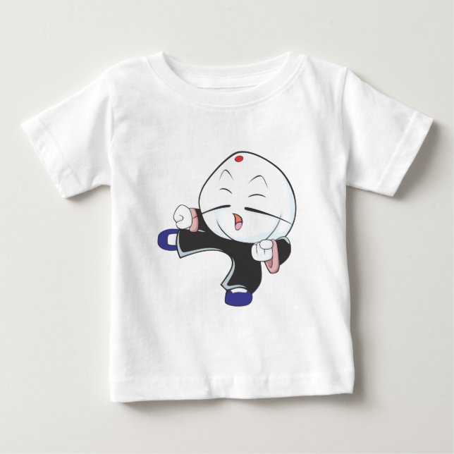 Niedliches Siopao KungFu Kriegskunst-Cartoon-Shirt Baby T-shirt (Vorderseite)