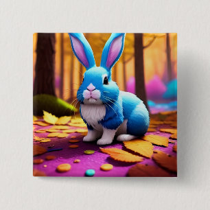 Niedliches Sitzen Blaues Sonnenportrait Button