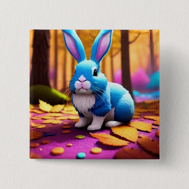 Niedliches Sitzen Blaues Sonnenportrait Button (Vorderseite)