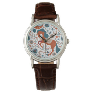Niedliches skandinavisches Pferd Armbanduhr