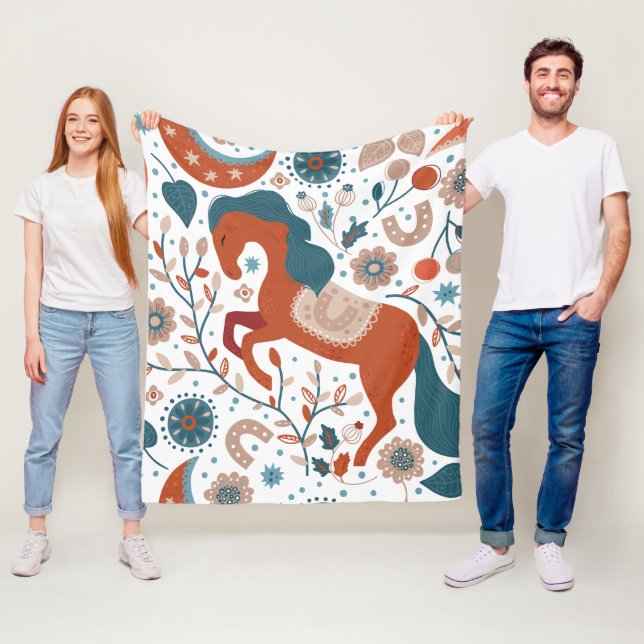 Niedliches skandinavisches Pferd Fleecedecke (Beispiel)