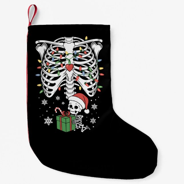 Niedliches Skelett Baby Xmas Mama Schwangerschaft Kleiner Weihnachtsstrumpf (Vorderseite)
