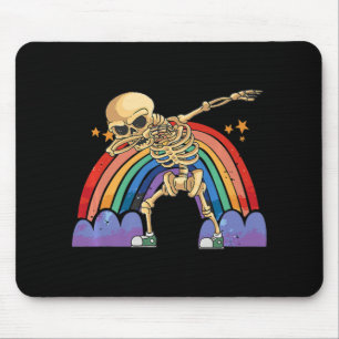 Niedliches Skelett Dabbing Lazy Halloween Kostüm S Mousepad