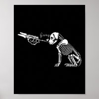 Niedliches Skelett Hand Boop Hund Sonniges Hallowe