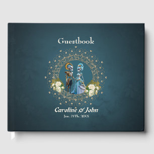 Niedliches Skelett Hochzeitskuppelgotik Gästebuch