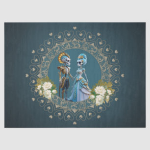 Niedliches Skelett Hochzeitskuppelgotik Seidenpapier