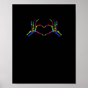 Niedliches Skelett signiert farbenfrohe Halloween  Poster