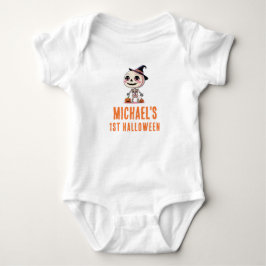 Niedliches Skelett und Kürbisse Baby Strampler