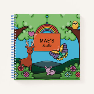 Niedliches Sketchbook Doodles Personalisiert Notizbuch