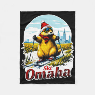 Niedliches Skiabenteuer in Omaha Groundhog Prairie Fleecedecke