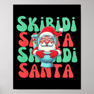 Niedliches Skibidi Toilet Santa Xmas Poster