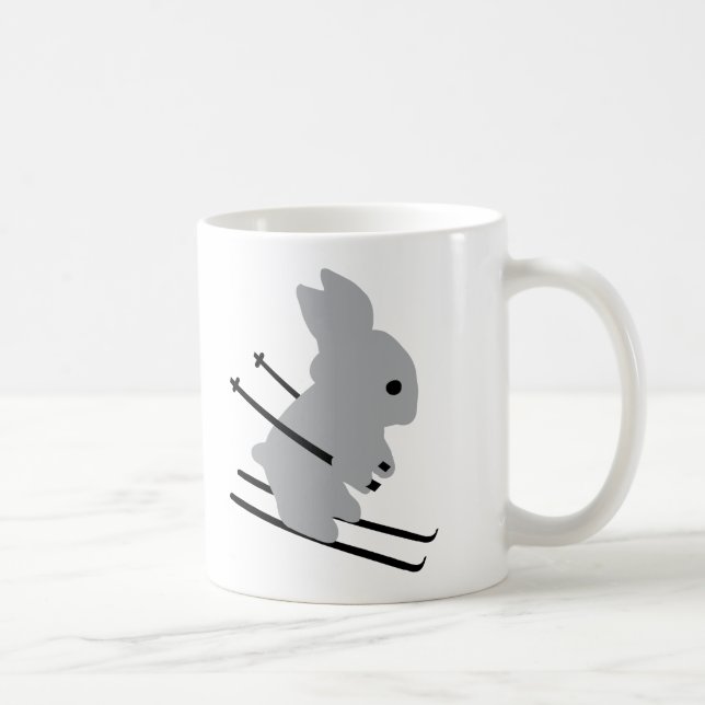 niedliches Skihäschen-Schneeskifahren Kaffeetasse (Rechts)