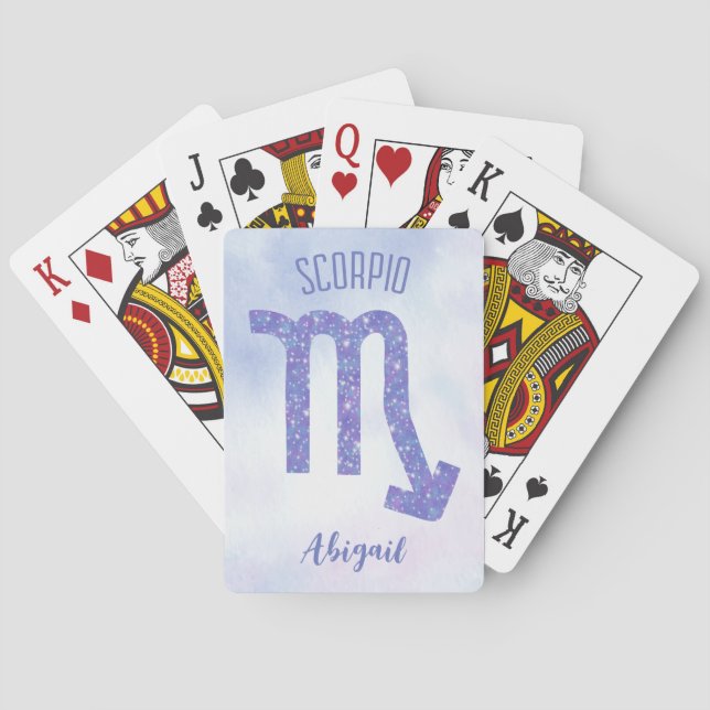 Niedliches Skorpio Astrologie Zeichen Personalisie Spielkarten (Rückseite)