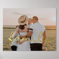 Niedliches Skript Familienbild Gold-Text-Overlay