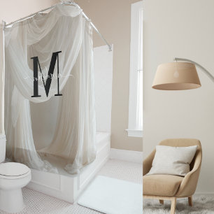 Niedliches SkriptWedeln mit weißer Seidenfarbe Duschvorhang