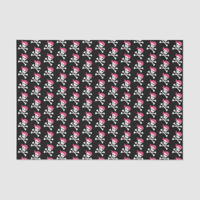 Niedliches Skull Crossbones Pattern Pirate Theme Seidenpapier (Vorderseite)