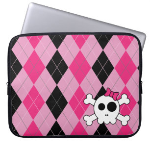 Niedliches Skully und Raute Laptopschutzhülle