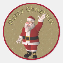 Niedliches, skurriles Santa-Design Runder Aufkleber