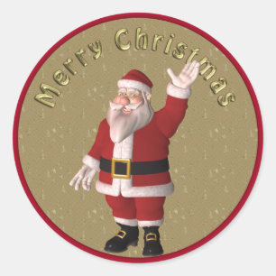 Niedliches, skurriles Santa-Design Runder Aufkleber
