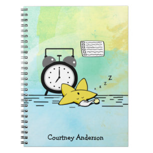Niedliches Sleeping Star Personalisiertes Notebook Notizblock