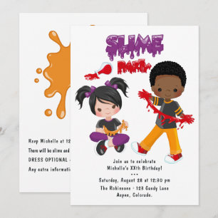 Niedliches Slime Party Geburtstag Einladung