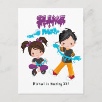 Niedliches Slime Party Geburtstag Einladung