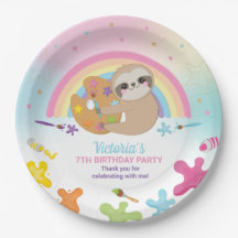 Niedliches Sloth Art Craft Party Rainbow Geburtsta