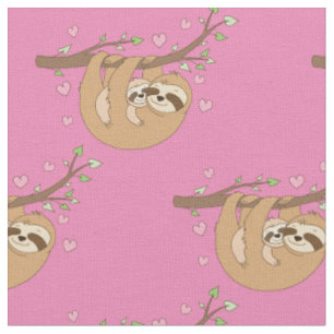Niedliches Sloth Baby Kinderzimmer Dekoration Pink Stoff