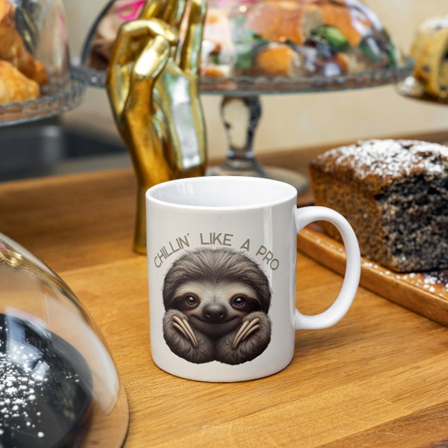 Niedliches Sloth Chillin wie ein Pro Kaffeetasse (Von Creator hochgeladen)