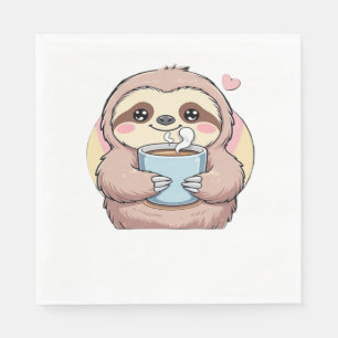 Niedliches Sloth Coffee Lover Shirt - Von Co gespe Serviette