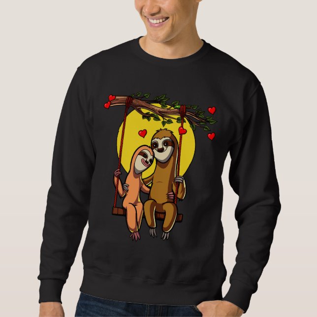 Niedliches Sloth Couple Sweatshirt (Vorderseite)