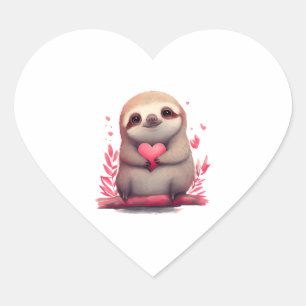 Niedliches Sloth-Geschenk für Liebhaber von Sloth Herz-Aufkleber