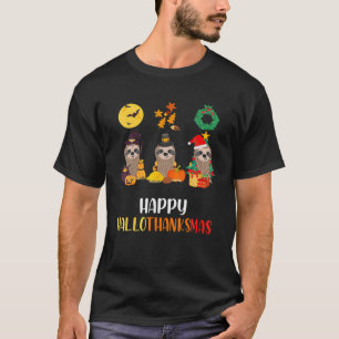 Niedliches Sloth Halloween Weihnachtsfest Hallotha T-Shirt
