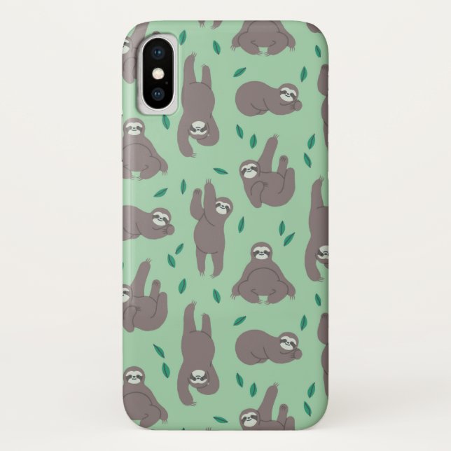 Niedliches Sloth-Muster Case-Mate iPhone Hülle (Rückseite)