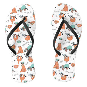 Niedliches Sloth-Muster Flip Flops