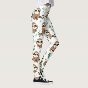 Niedliches Sloth-Muster Leggings