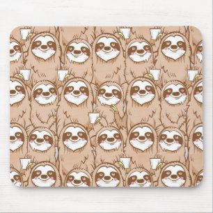 Niedliches Sloth-Muster Mousepad