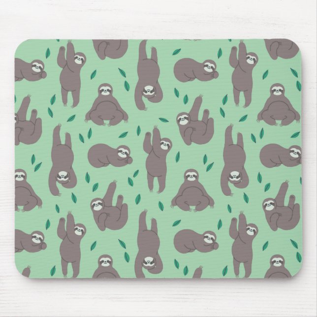 Niedliches Sloth-Muster Mousepad (Vorne)