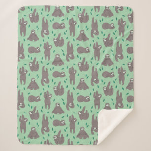 Niedliches Sloth-Muster Sherpadecke