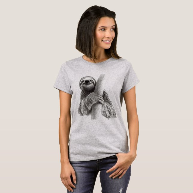 Niedliches Sloth-Zeichnen T-Shirt (Vorne ganz)