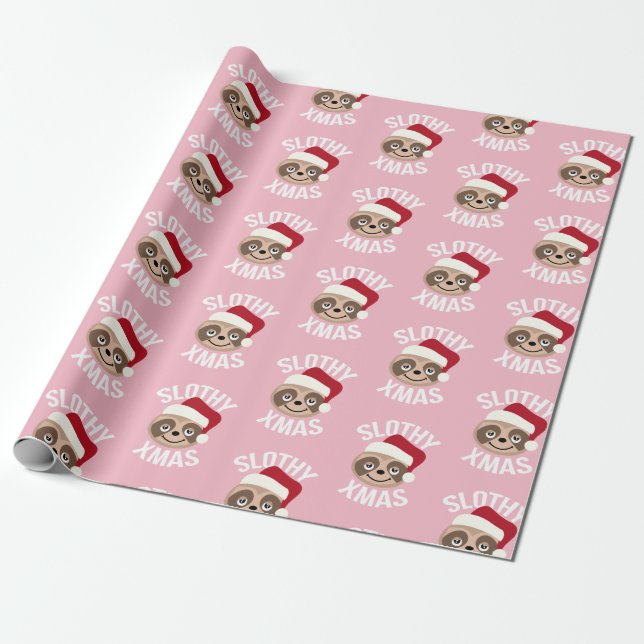 Niedliches Slothy Geschenkpapier (Ungerollt)