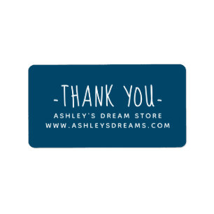 Niedliches Small Business Ocean Blue Danke Labels Adressaufkleber
