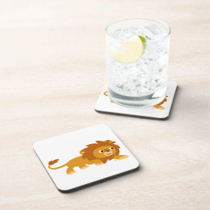Niedliches Smart Cartoon Lion Untersetzer Set