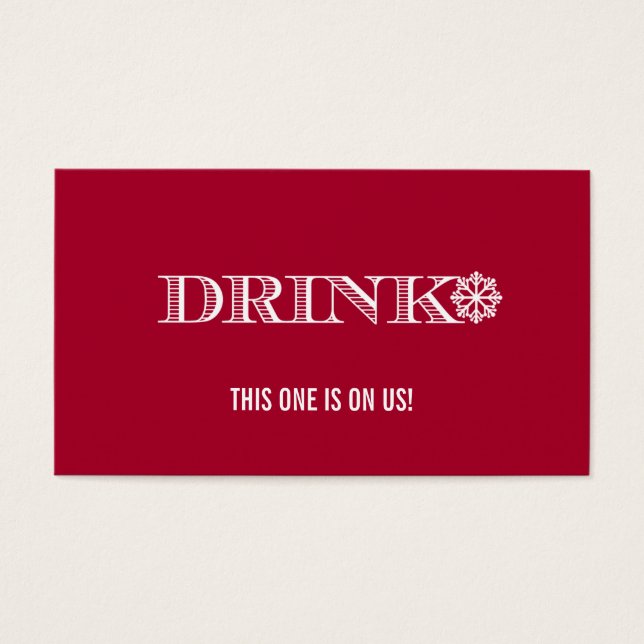 Niedliches Snowflake Red Wedding Drink Ticket (Vorderseite)